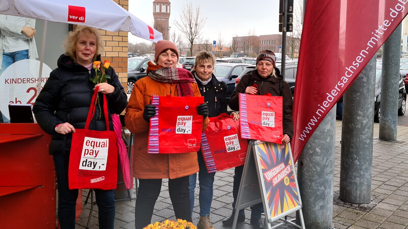 DGB und ver.di Lehrte/Sehnde mit Aktionen zum Equal Pay Day und Frauentag