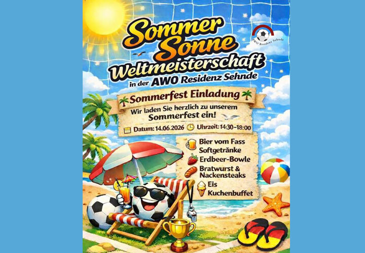 Sommer, Sonne, Weltmeisterschaft: AWO Residenz Sehnde lädt ein