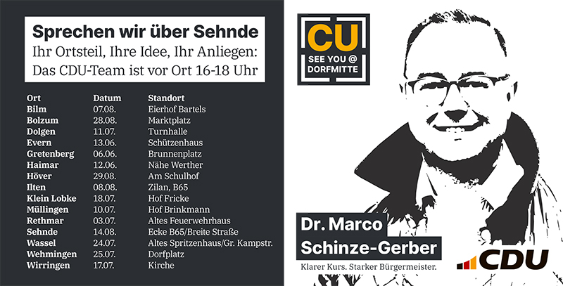 „See you @Dorfmitte“: CDU besucht alle 15 Ortsteile