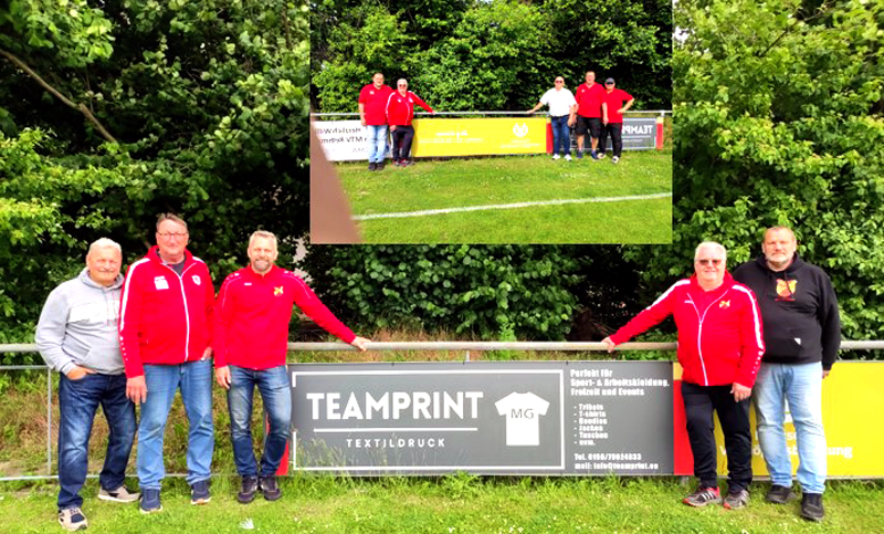 Frischer Wind am Spielfeldrand: Neue Bandenwerbung im Rethmarer Kanalstadion