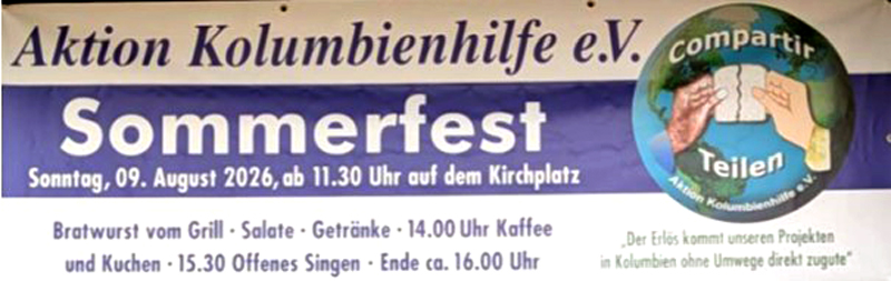 Jahresmitgliederversammlung und Sommerfest 2026 der Aktion Kolumbienhilfe