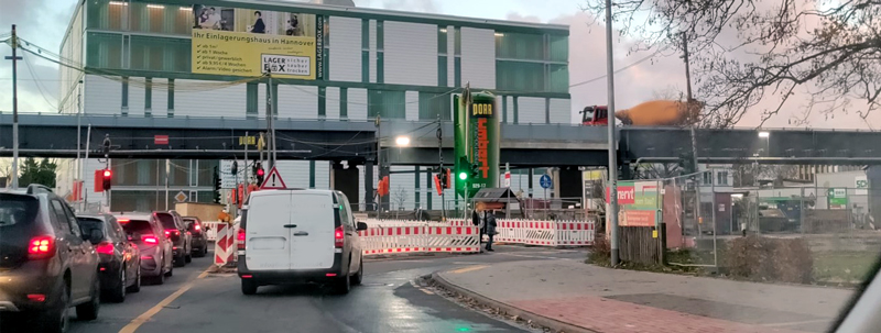 B 65/Südschnellweg: Hildesheimer Straße an zwei Wochenenden zu