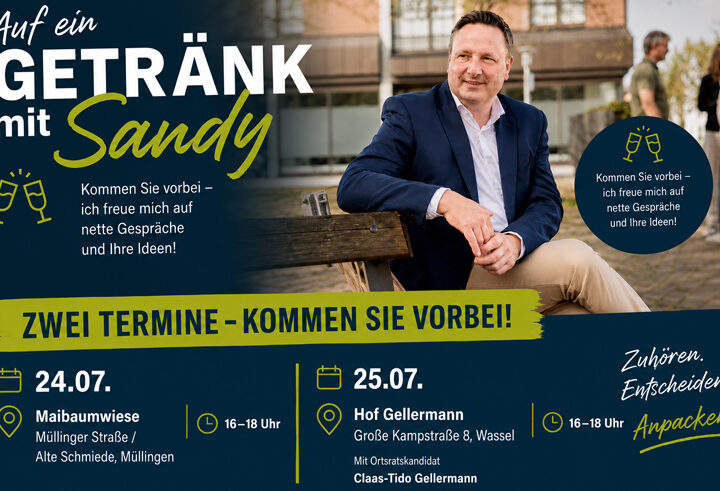 Bürgermeisterkandidat Sandy Steve Choitz zu Bürgergesprächen in Müllingen und Wassel