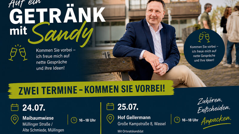Bürgermeisterkandidat Sandy Steve Choitz zu Bürgergesprächen in Müllingen und Wassel