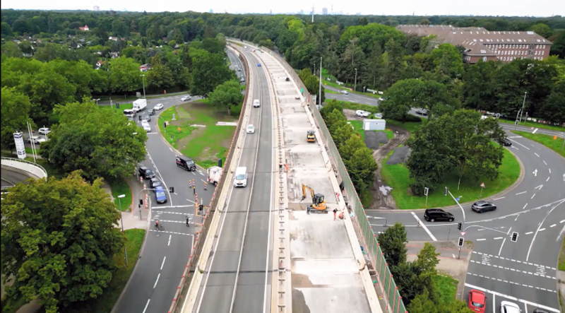 Messeschnellweg/Weidetor: Arbeit an Weidetorbrücke und Auffahrt