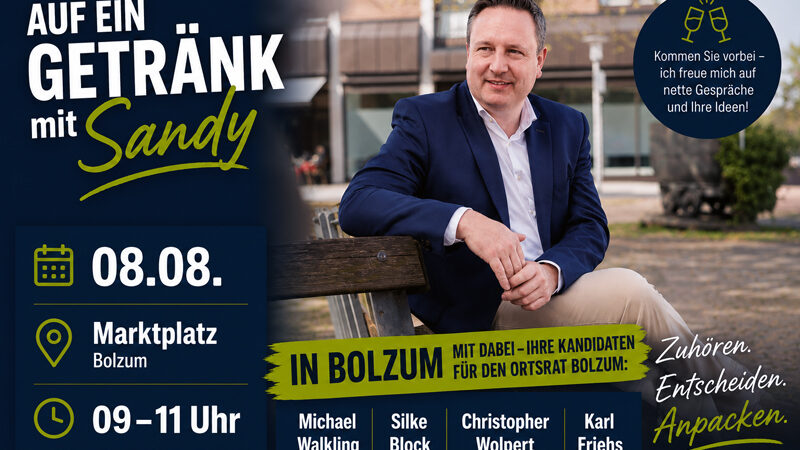 „Auf ein Getränk mit Sandy“ macht Station in Bolzum