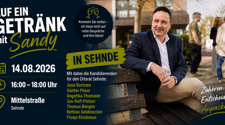 „Auf ein Getränk mit Sandy“ macht Station in Sehnde und Ilten