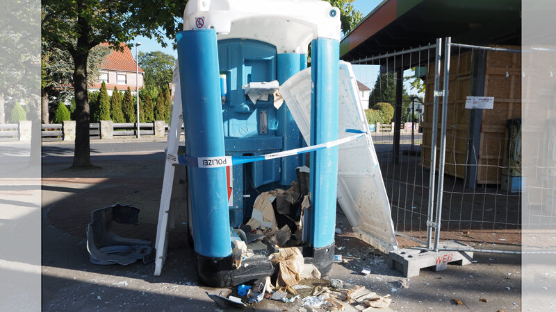 Dixie-Toilette am Sehnder Busbahnhof gesprengt