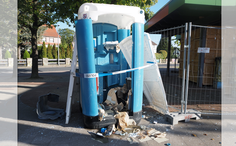Dixie-Toilette am Sehnder Busbahnhof gesprengt