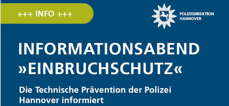 Informationsabend in Lehrte zum Einbruchsschutz