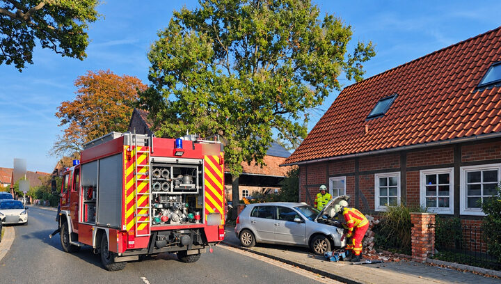 Personenwagen rammt Zaunpfosten in Immensen